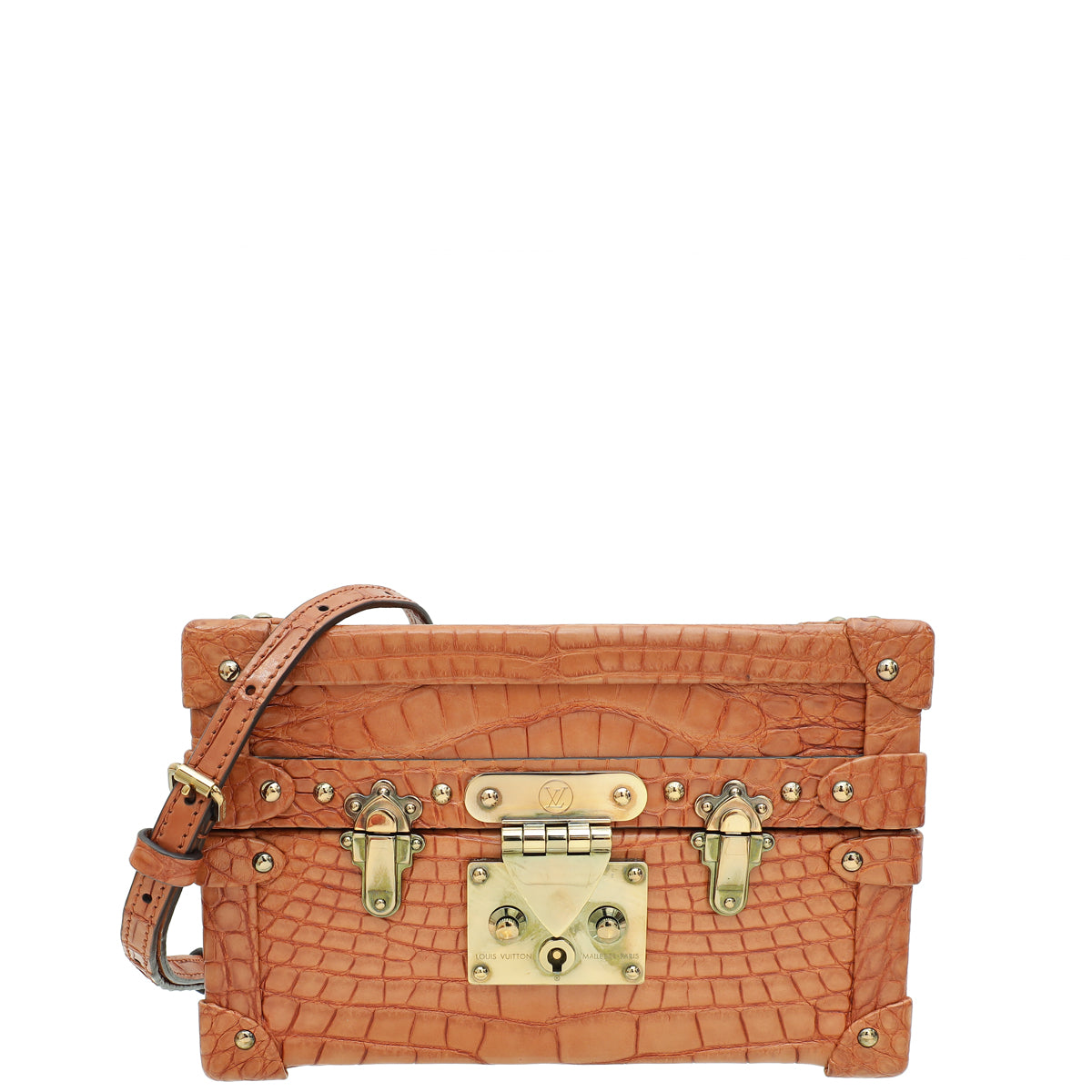 Louis Vuitton Light Brown Alligator Petite Malle Bag-Louis Vuitton-THE CLOSET
