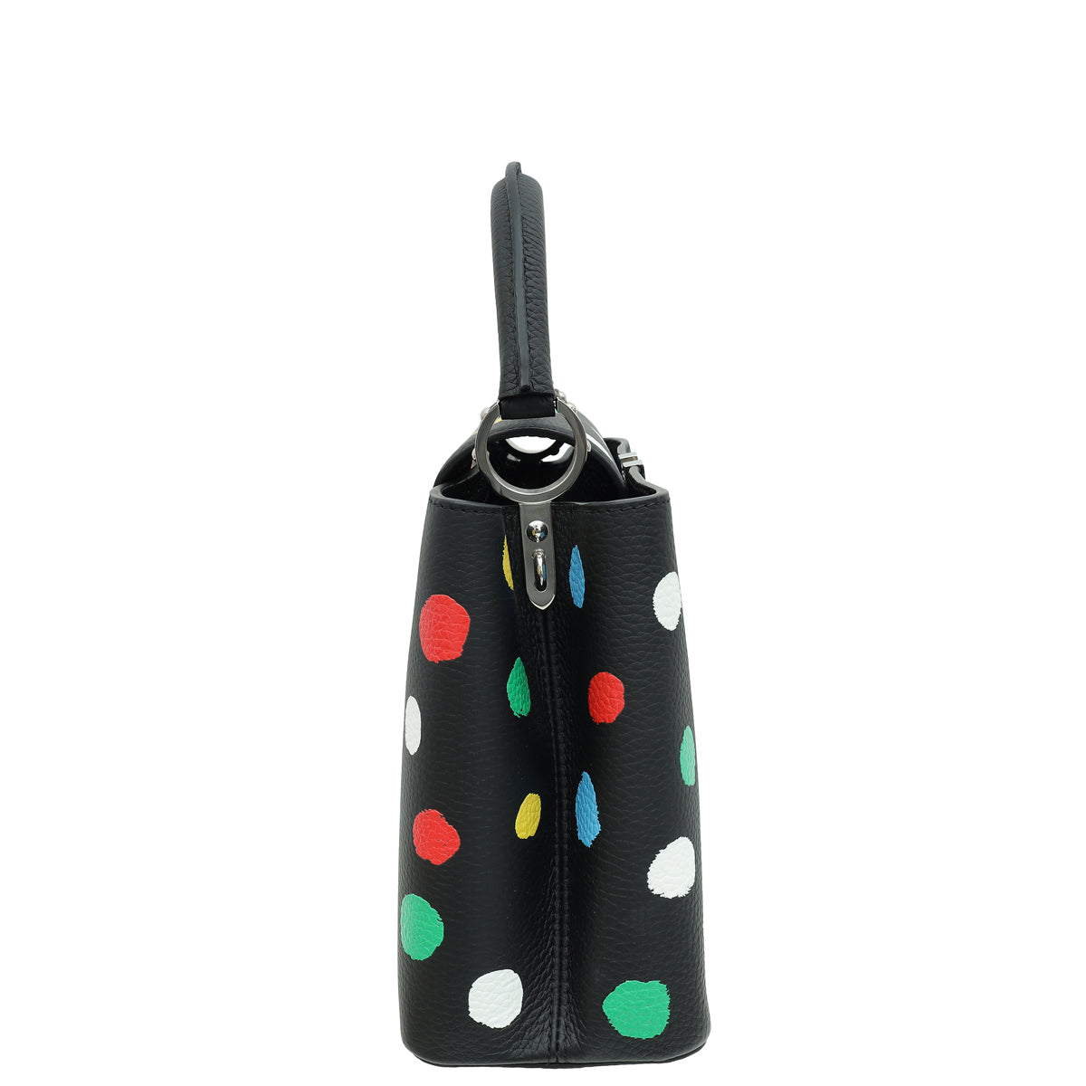 Louis Vuitton Black X YK Capucines MM Painted Dots Bag