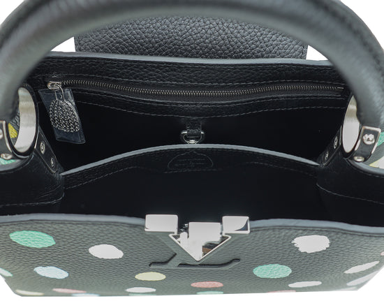 Louis Vuitton Black X YK Capucines MM Painted Dots Bag