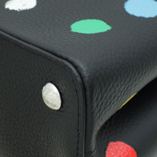 Louis Vuitton Black X YK Capucines MM Painted Dots Bag