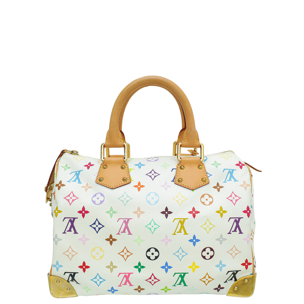 Louis Vuitton Monogram White Multicolor Speedy 30 Bag