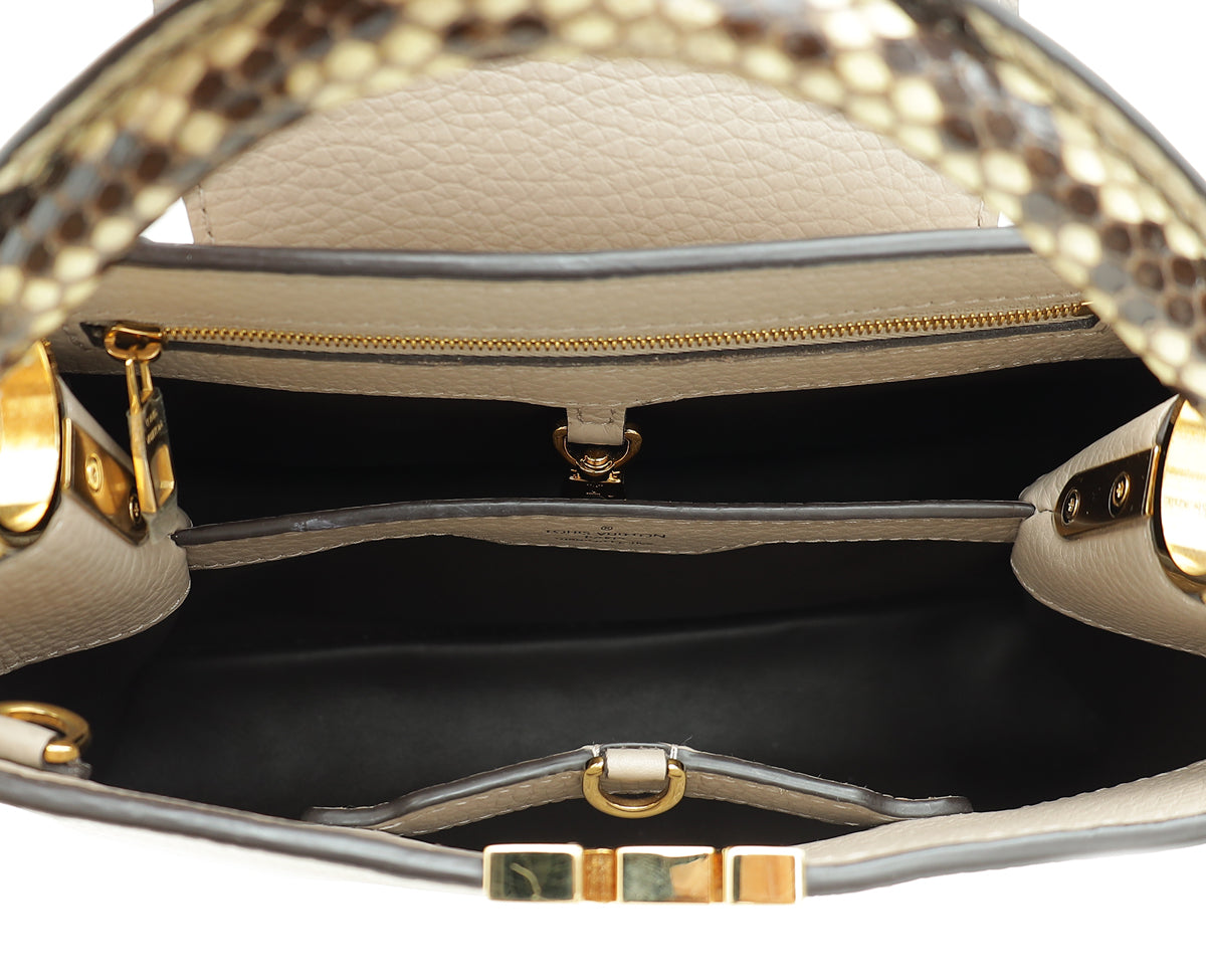 Louis Vuitton Beige Capucines BB Python Handle Bag