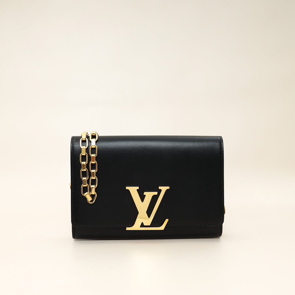Louis Vuitton Black Louise Matte Chain Clutch-Louis Vuitton-THE CLOSET