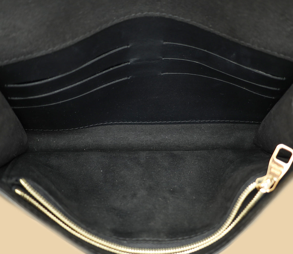 Louis Vuitton Black Louise Matte Chain Clutch-Louis Vuitton-THE CLOSET