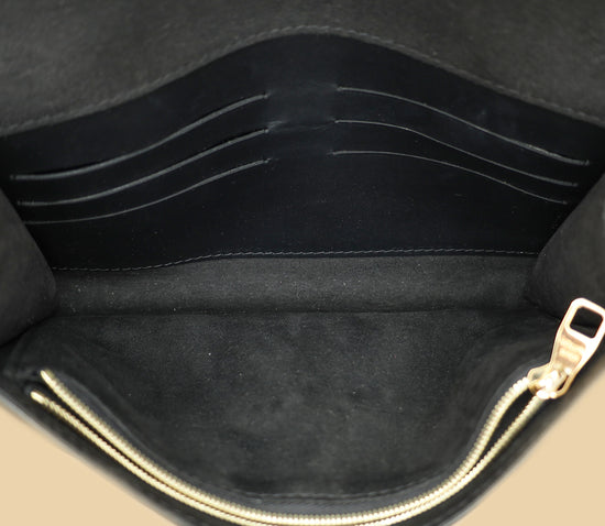 Louis Vuitton Black Louise Matte Chain Clutch-Louis Vuitton-THE CLOSET