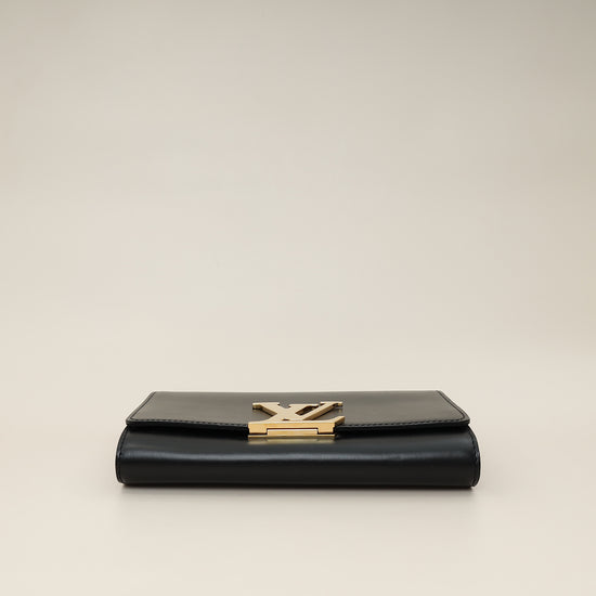 Louis Vuitton Black Louise Matte Chain Clutch-Louis Vuitton-THE CLOSET