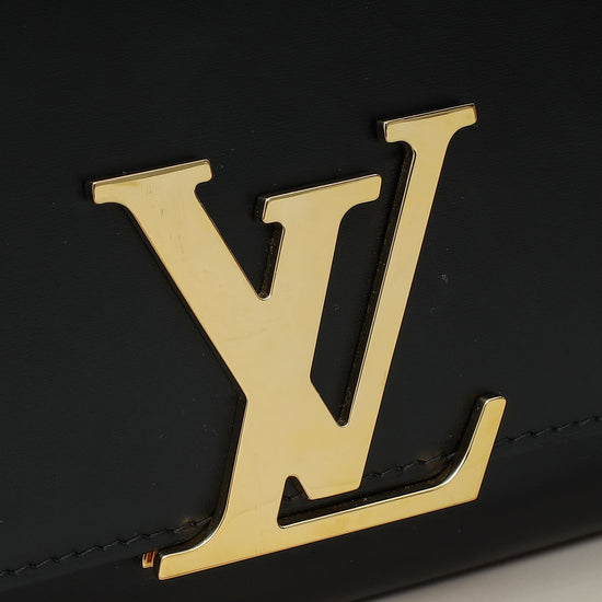 Louis Vuitton Black Louise Matte Chain Clutch-Louis Vuitton-THE CLOSET