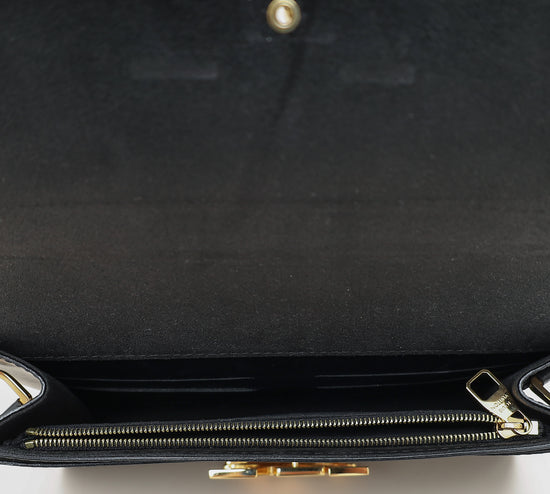 Louis Vuitton Black Louise Matte Chain Clutch-Louis Vuitton-THE CLOSET