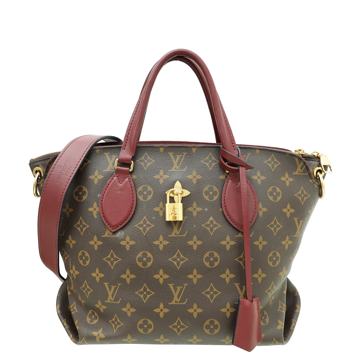 Louis Vuitton Monogram Bordeaux Flower Zipped MM Shoulder Bag