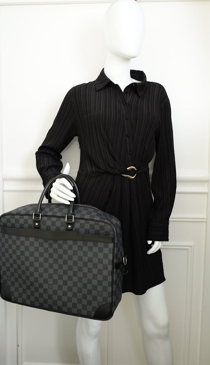 Louis Vuitton Black Damier Graphite Porte Documents Voyage Briefcase w/ Initials A.Mg