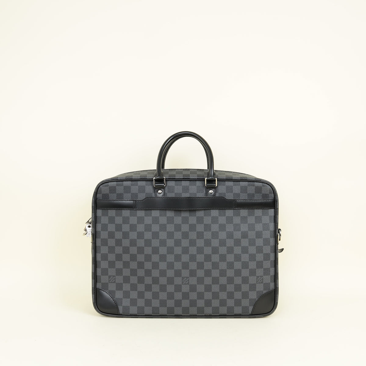 Louis Vuitton Black Damier Graphite Porte Documents Voyage Briefcase w/ Initials A.Mg