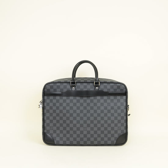Louis Vuitton Black Damier Graphite Porte Documents Voyage Briefcase w/ Initials A.Mg