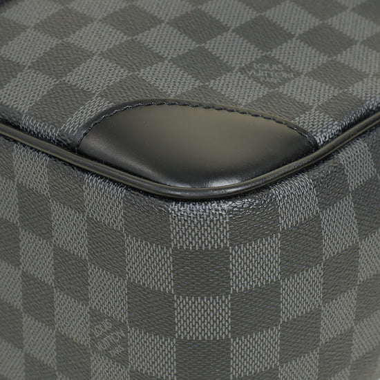 Louis Vuitton Black Damier Graphite Porte Documents Voyage Briefcase w/ Initials A.Mg