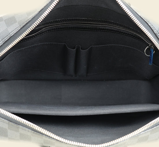 Louis Vuitton Black Damier Graphite Porte Documents Voyage Briefcase w/ Initials A.Mg