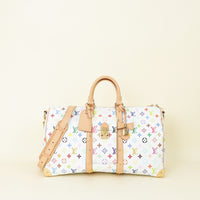 Louis Vuitton White Multicolored x TM Keepall Bandouliere 45 Bag