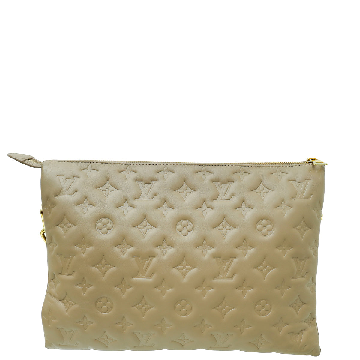 Louis Vuitton Taupe Puffy Monogram Embossed Coussin MM Bag