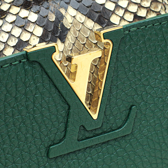 Louis Vuitton Emeraude Mini Capucines Taurillon Python Leather Bag