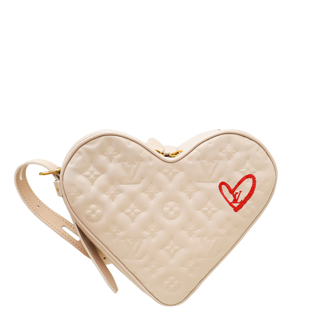 Louis Vuitton Shimmer Light Pink Ltd. Ed. Monogram Embossed Fall in Love Sac Coeur Bag-Louis Vuitton-THE CLOSET