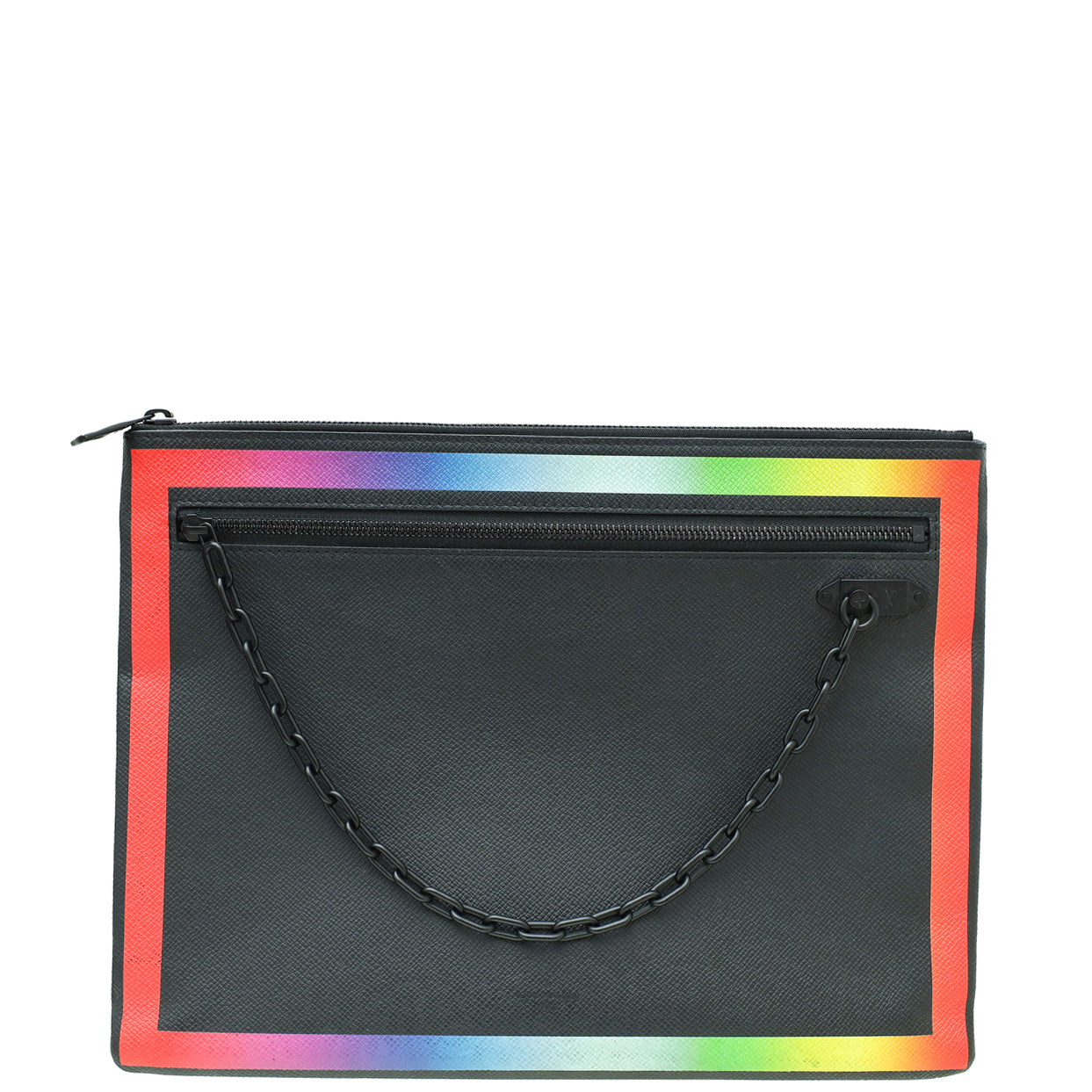 Louis Vuitton Black Taiga A4 Rainbow Pouch