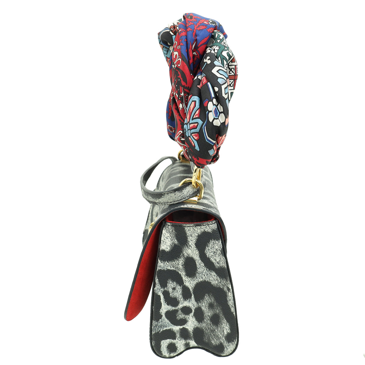 Louis Vuitton Bicolor Twist MM Print Scarf Handle Wild Animal Print Bag