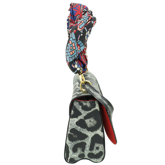 Louis Vuitton Bicolor Twist MM Print Scarf Handle Wild Animal Print Bag