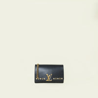 Louis Vuitton Black Studded Chain Louise Clutch Bag