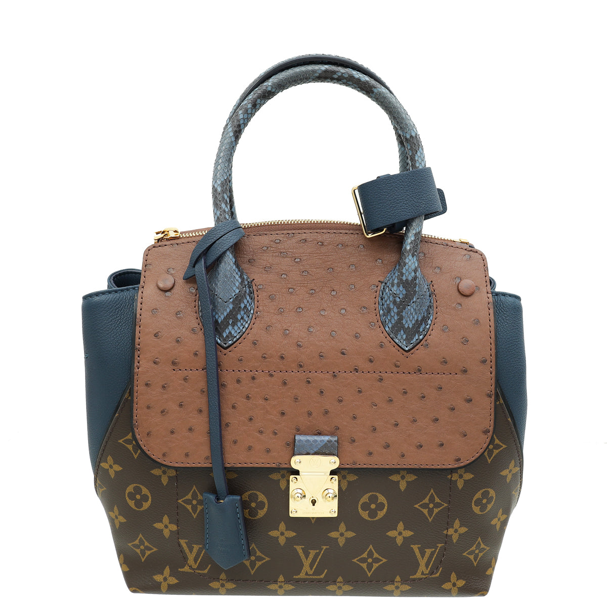 Louis Vuitton Monogram Bicolor Ostrich Python Majestueux PM Bag-Louis Vuitton-THE CLOSET