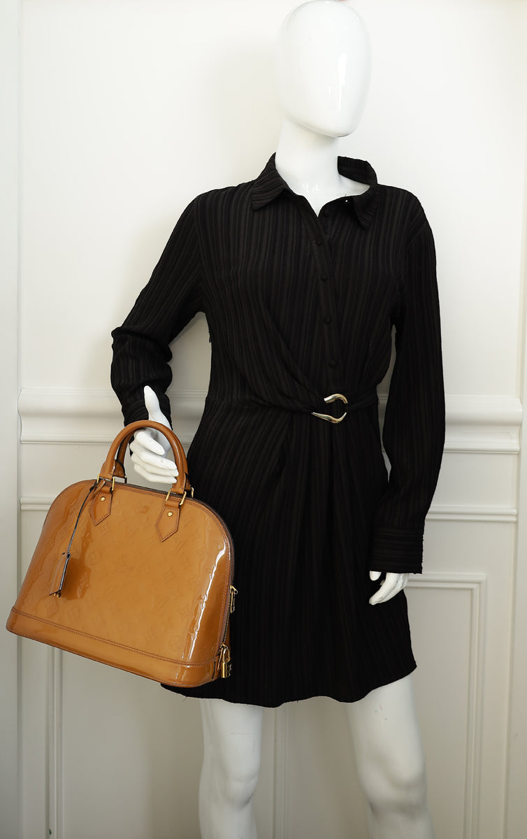 Louis Vuitton Noisette Monogram Vernis Alma PM Bag