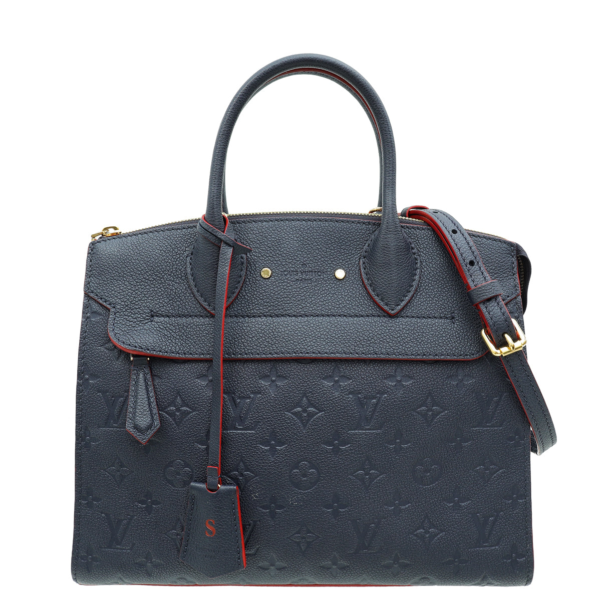 Louis Vuitton Blue Marine Monogram Empreinte Pont Neuf MM Bag-Louis Vuitton-THE CLOSET