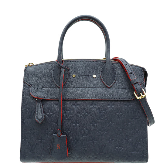 Louis Vuitton Blue Marine Monogram Empreinte Pont Neuf MM Bag