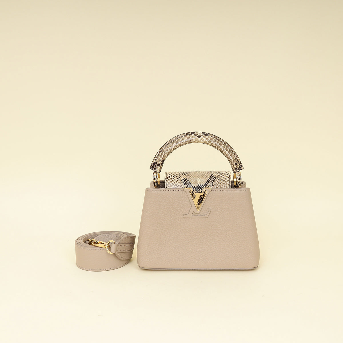 Louis Vuitton Galet Grey Mini Capucines Bag-Louis Vuitton-THE CLOSET