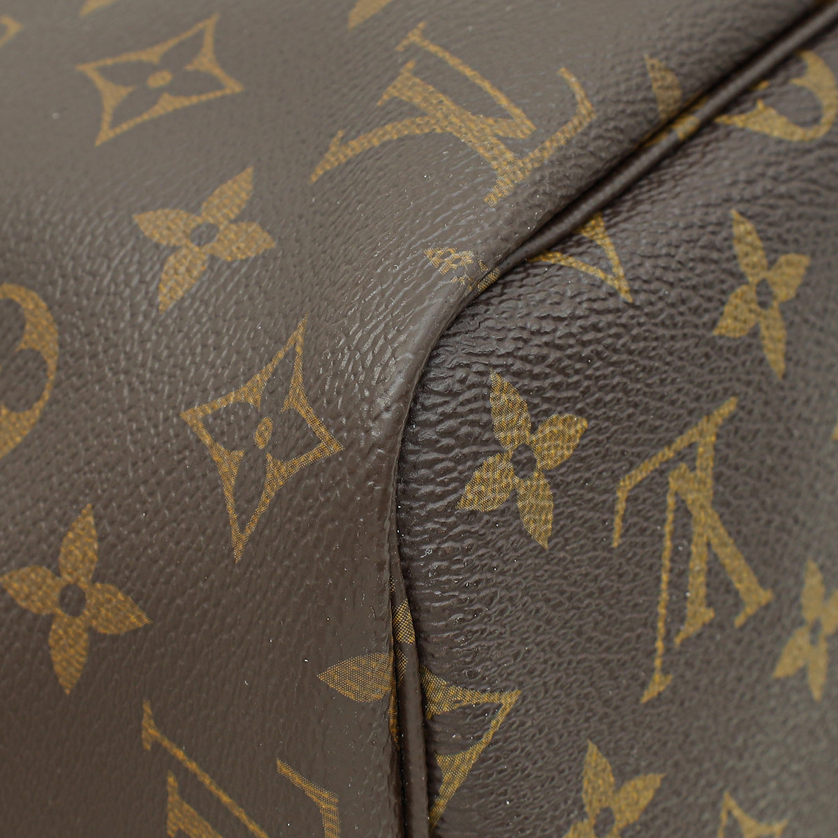 Louis Vuitton Brown Monogram Neverfull MM Bag W/ Pouch