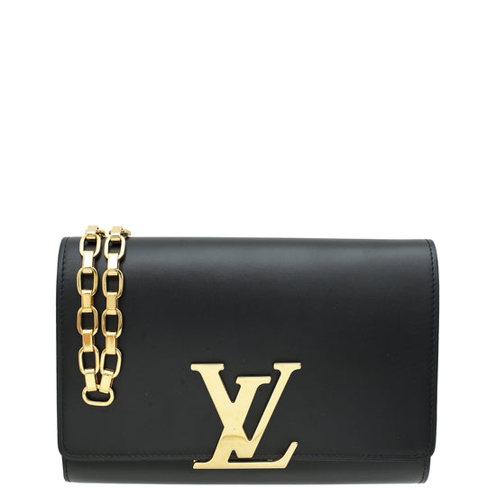 Louis Vuitton Black Louise Matte Chain Clutch