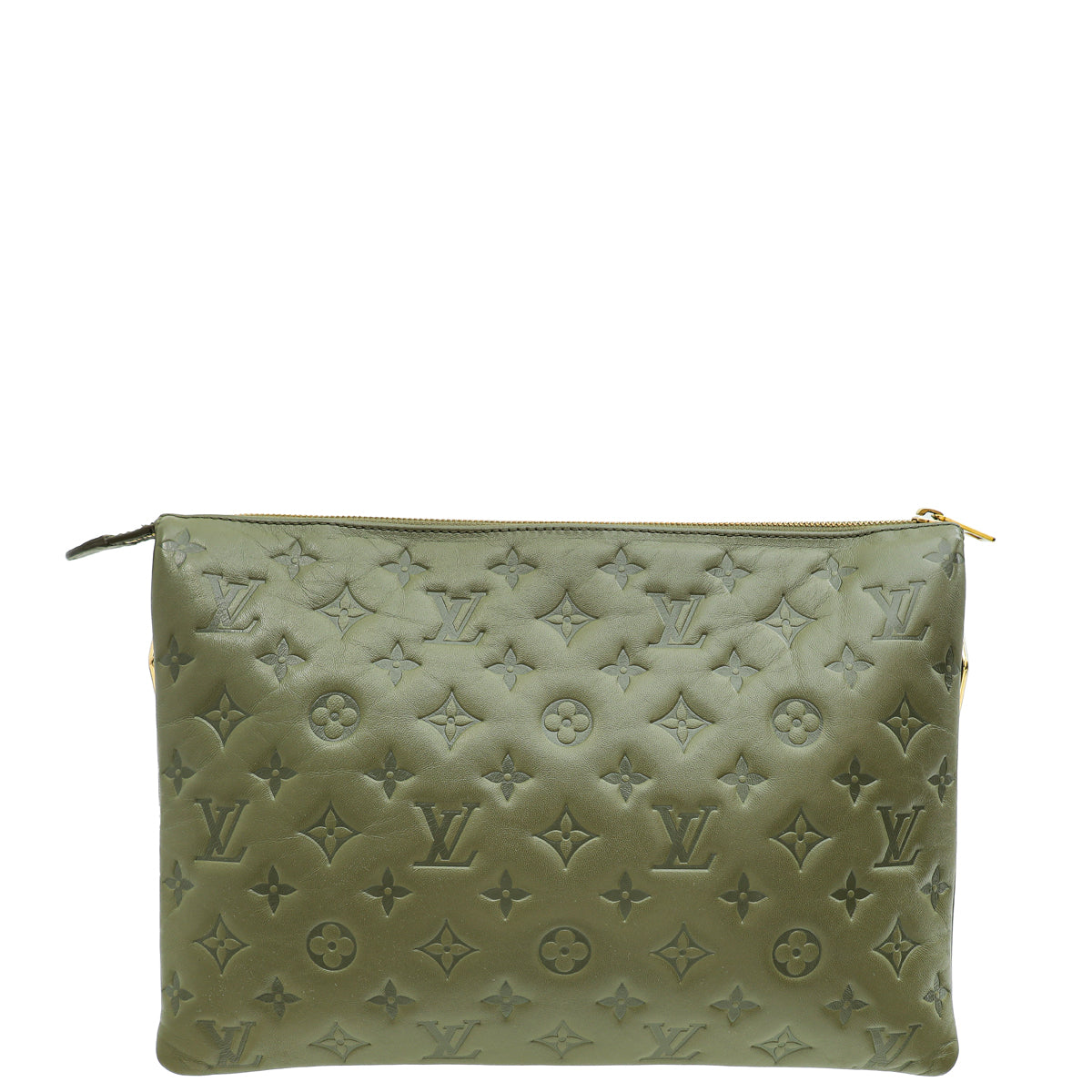 Louis Vuitton Khaki Puffy Monogram Embossed Coussin MM Bag-Louis Vuitton-THE CLOSET