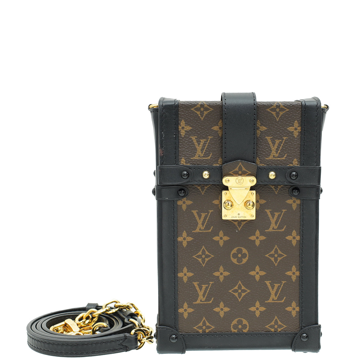 Louis Vuitton Monogram Black Vertical Trunk Pochette