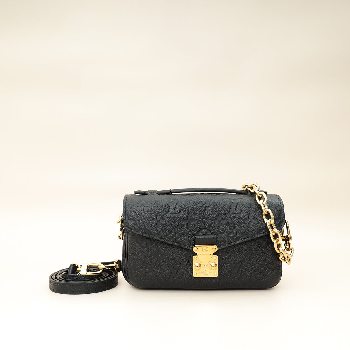 Louis Vuitton Black Monogram Empreinte Pochette Métis East West Bag-Louis Vuitton-THE CLOSET