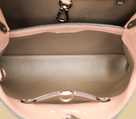 Load image into Gallery viewer, Louis Vuitton Rose Ballerine Capucines BB Python Handle Bag
