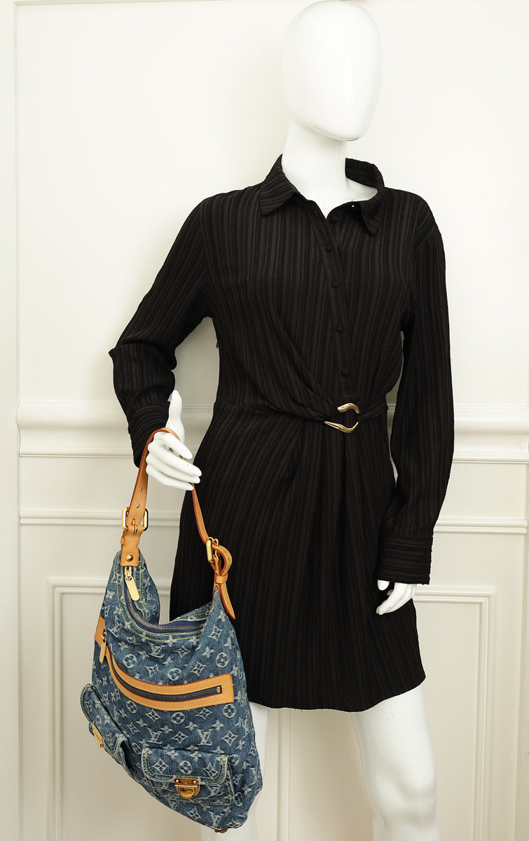 Louis Vuitton Blue Monogram Denim Baggy GM Bag-Louis Vuitton-THE CLOSET