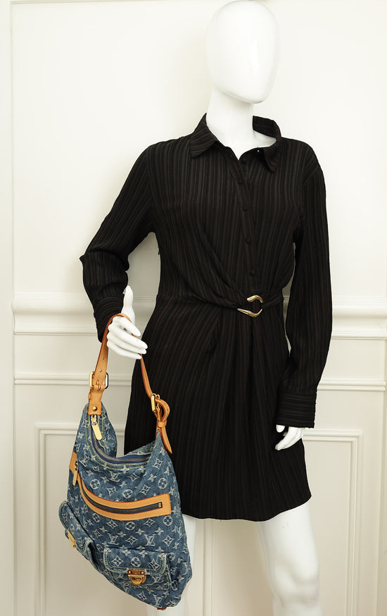 Louis Vuitton Blue Monogram Denim Baggy GM Bag-Louis Vuitton-THE CLOSET