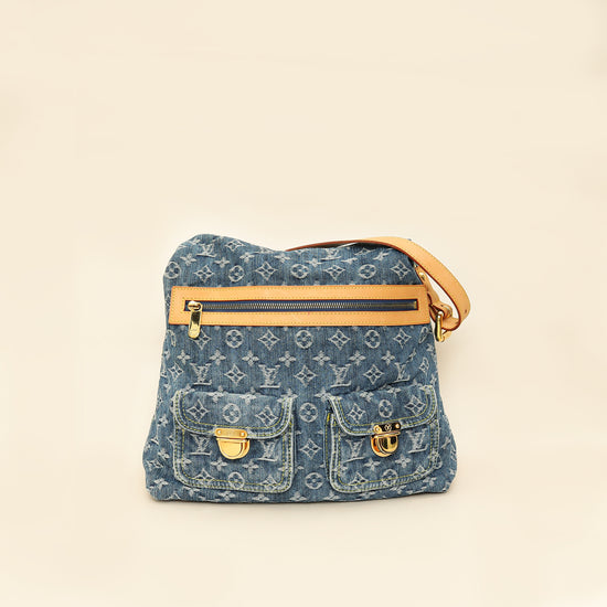 Louis Vuitton Blue Monogram Denim Baggy GM Bag-Louis Vuitton-THE CLOSET