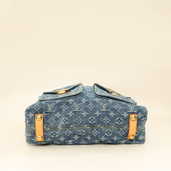 Louis Vuitton Blue Monogram Denim Baggy GM Bag-Louis Vuitton-THE CLOSET