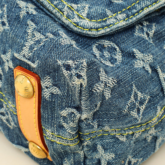 Louis Vuitton Blue Monogram Denim Baggy GM Bag-Louis Vuitton-THE CLOSET