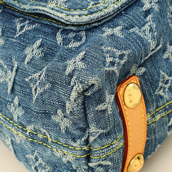 Louis Vuitton Blue Monogram Denim Baggy GM Bag-Louis Vuitton-THE CLOSET