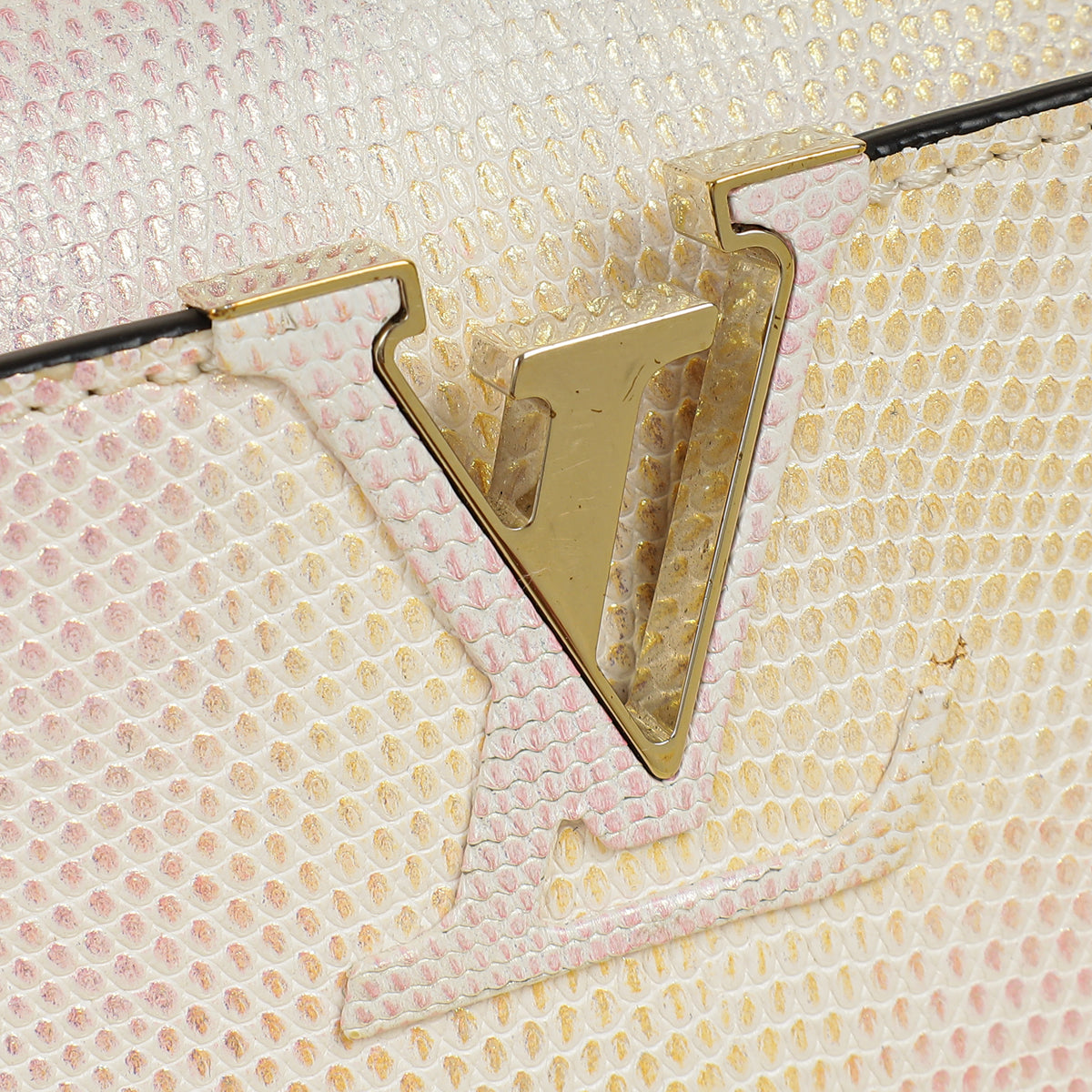 Louis Vuitton Metallic Pink Cream Capucines Mini Karung Bag