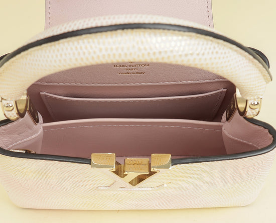 Louis Vuitton Metallic Pink Cream Capucines Mini Karung Bag