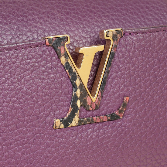 Louis Vuitton Violet Capucines w/Python Details BB Bag