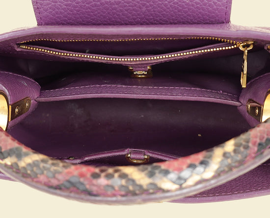 Louis Vuitton Violet Capucines w/Python Details BB Bag
