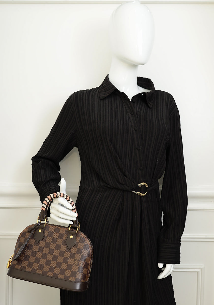 Louis Vuitton Damier Ebene Alma BB Braided Handle Bag