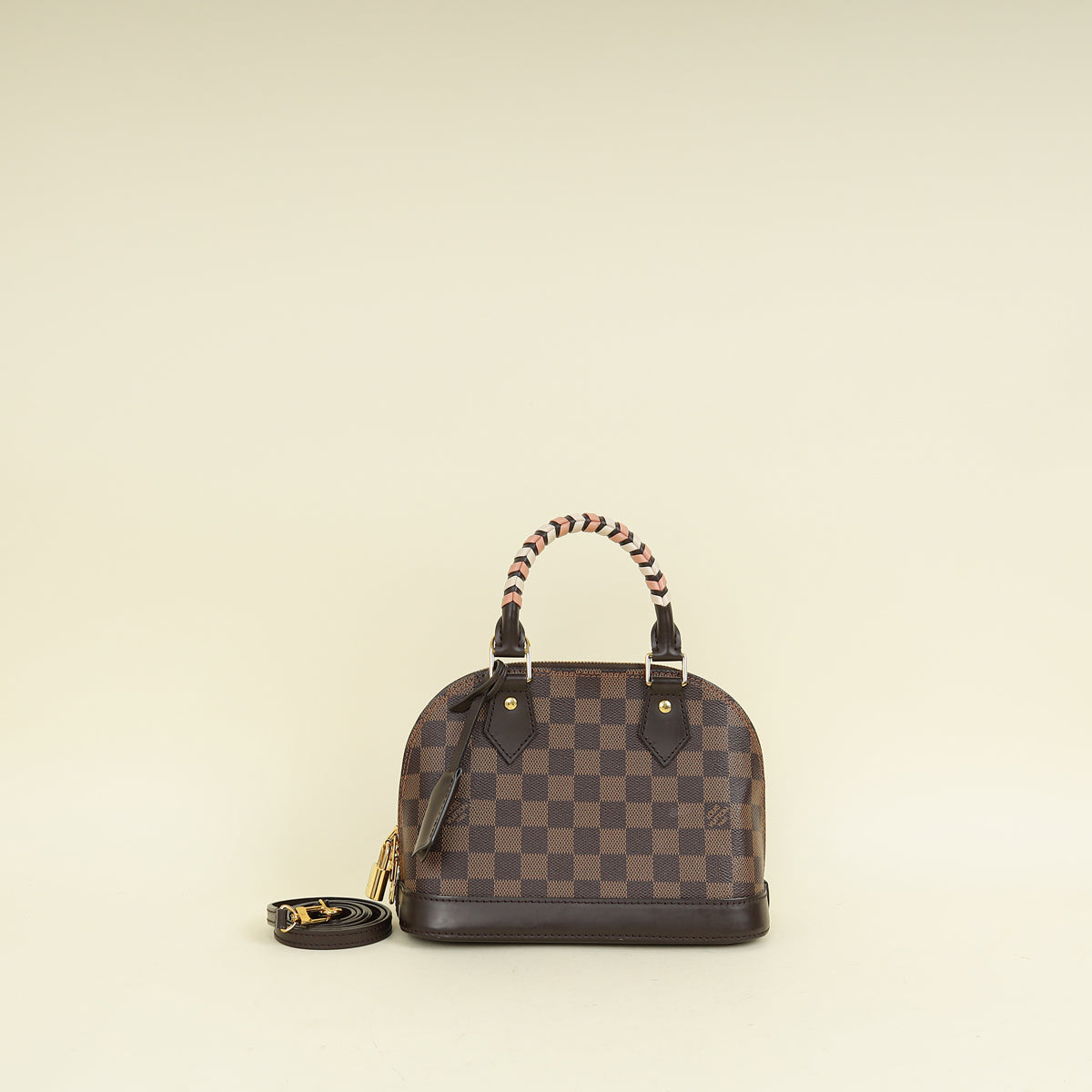 Louis Vuitton Damier Ebene Alma BB Braided Handle Bag