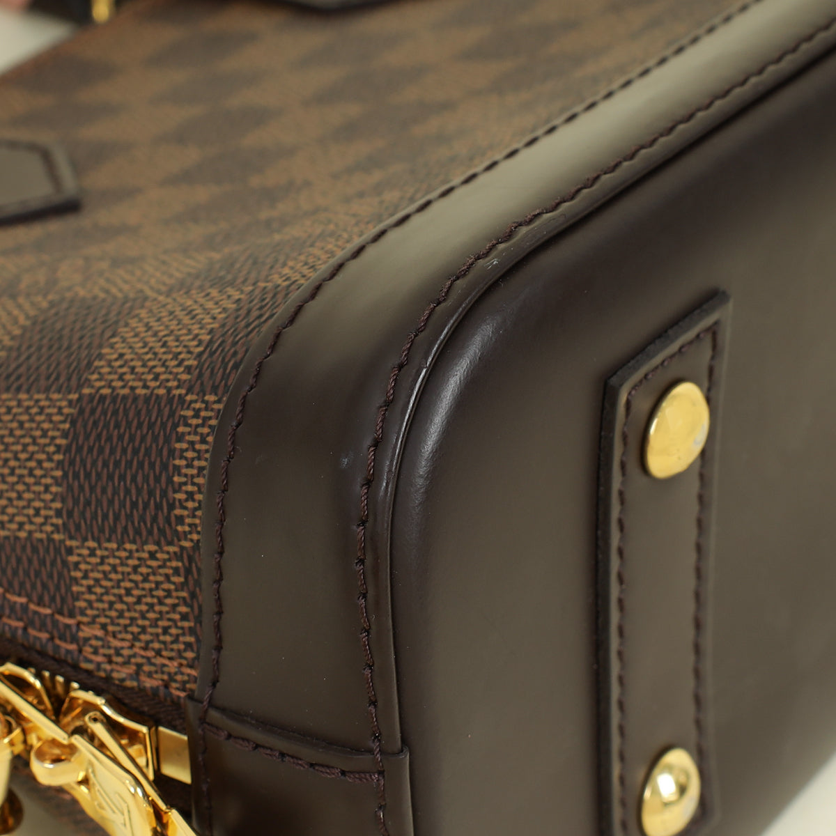 Louis Vuitton Damier Ebene Alma BB Braided Handle Bag